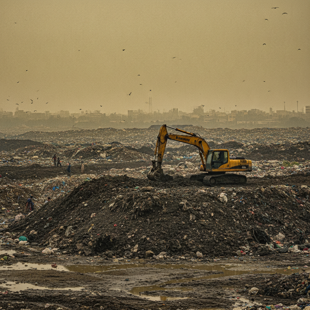 Delhi runs out of space to dispose of tons of contaminated drain silt