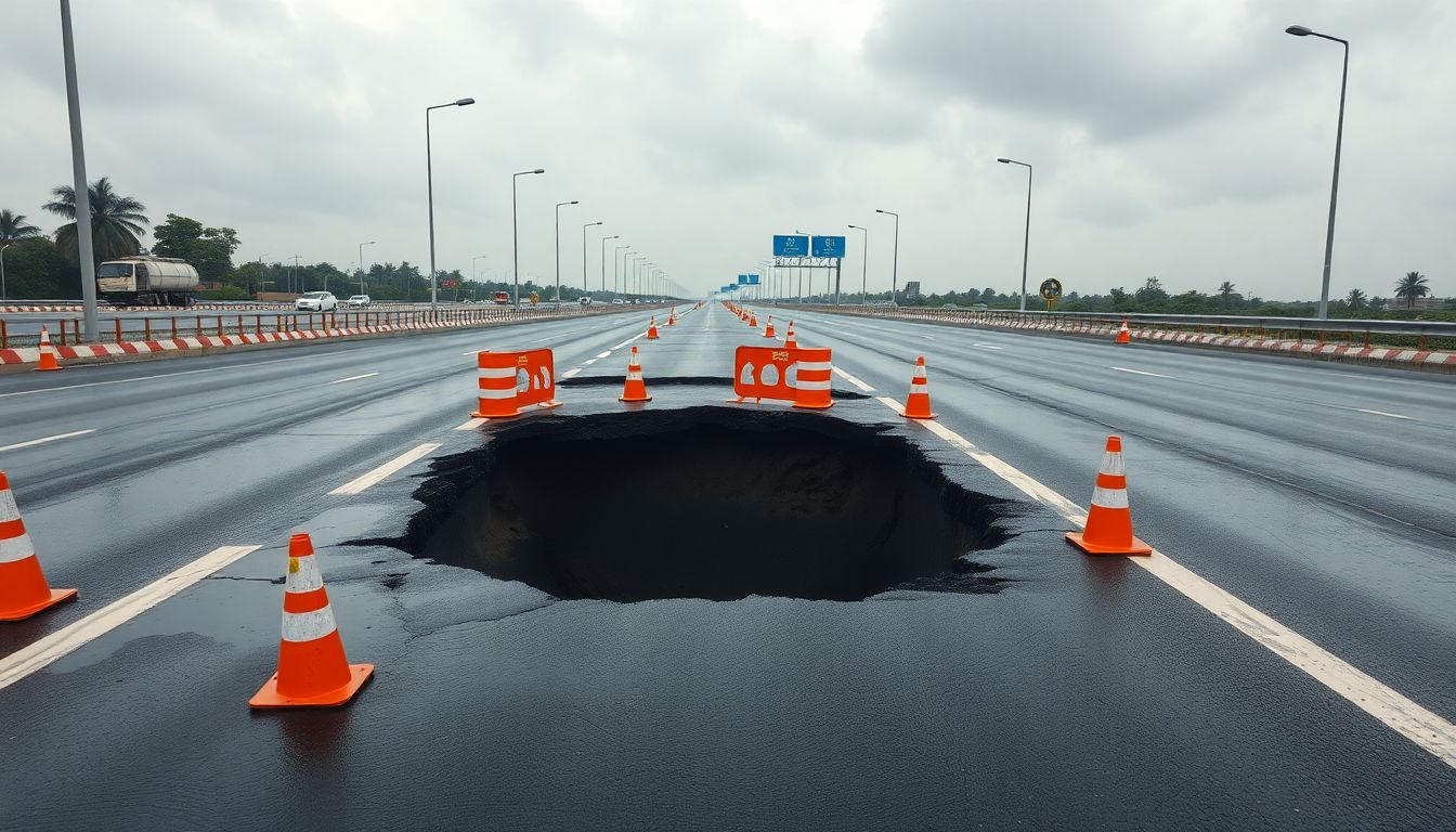 Delhi-Dehradun expressway stretch caves in at Gogwan Jalalpur