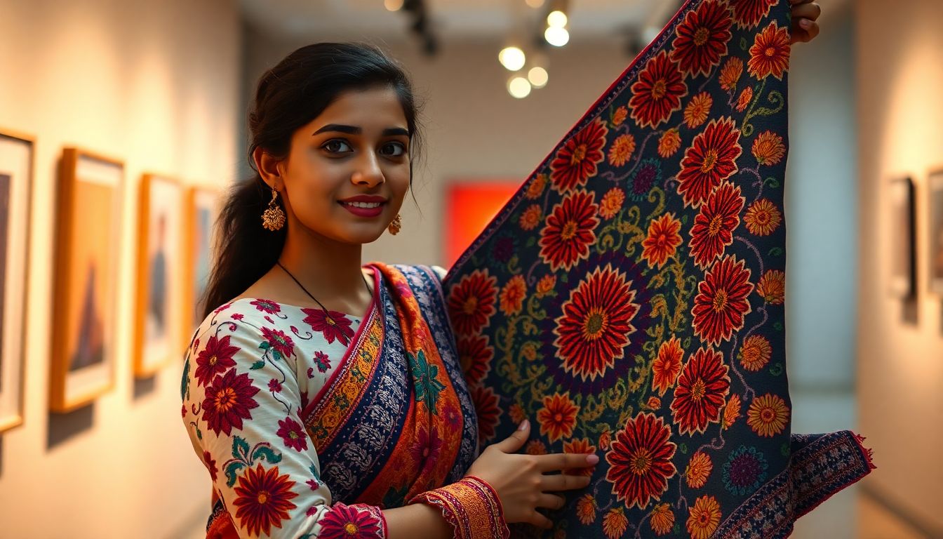 Punjab Artisan Gurmeet Kaur Showcases Traditional Phulkari Art At The Kunj In Delhi