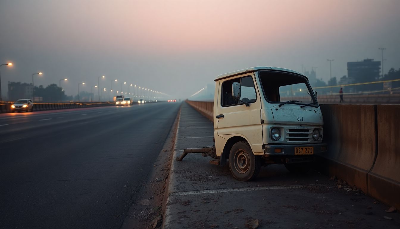 Three men killed as mini truck crashes into divider on GT Karnal Road in Alipur
