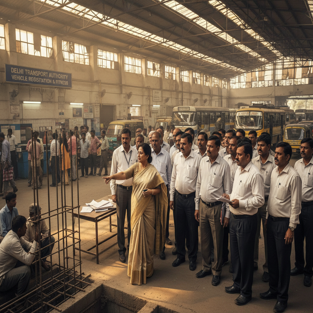 CM Rekha Gupta Orders Upgrades At Burari Transport Office After Surprise Visit