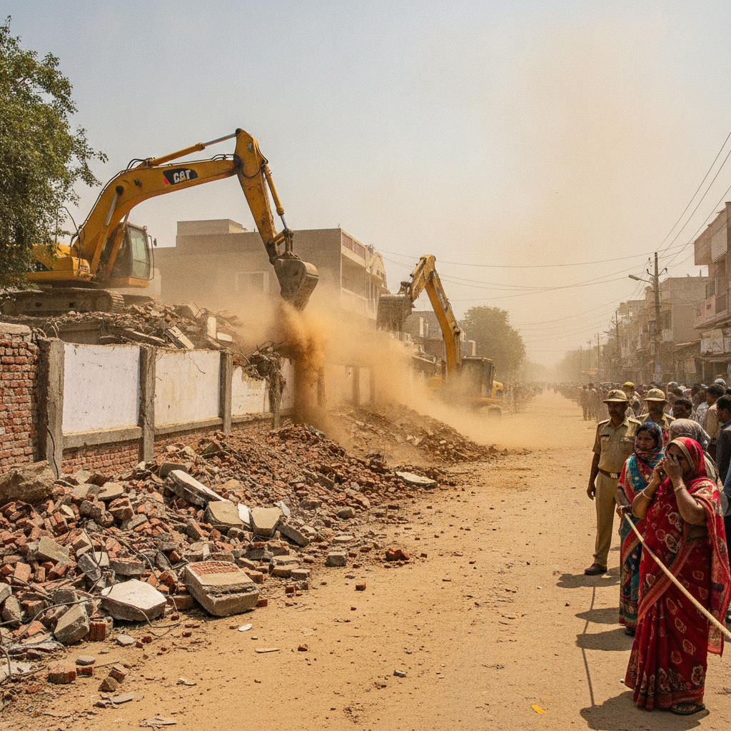 District Administration Demolishes 20 Buildings in Satbari to Widen Hospital Road