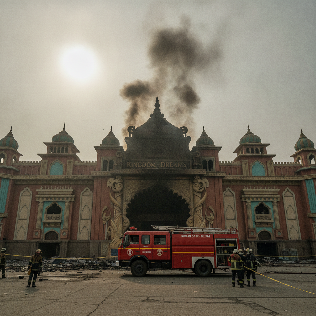Fire damages abandoned Kingdom of Dreams in Gurugram Sector 29