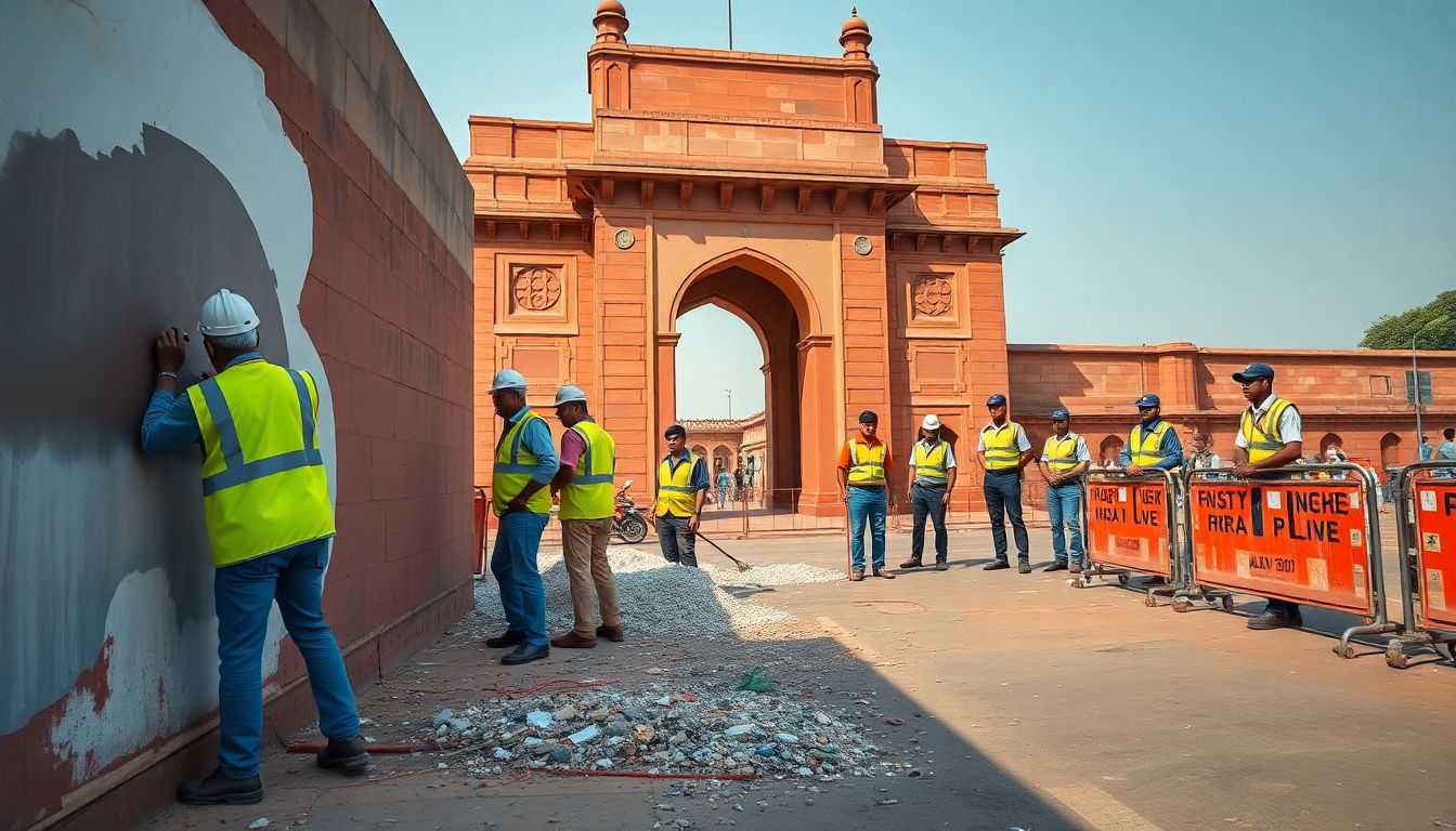 Jantar Mantar Repainted and Cleaned After Protest Ends Following Pradhan's Exit