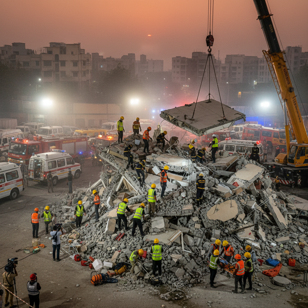 Six Killed After Three-Storey Building Collapses Near Saket Metro Station