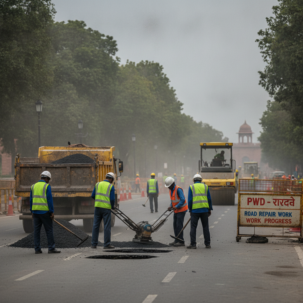 Delhi PWD Repairs Over 2,800 Potholes in Single Day Ahead of Monsoon