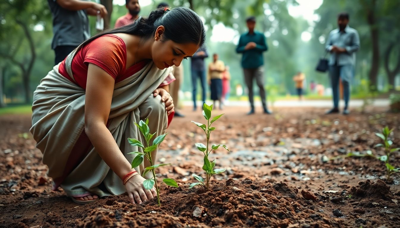 Rekha Gupta Joins Model Town Plantation Drive To Help Plant 70 Lakh Saplings