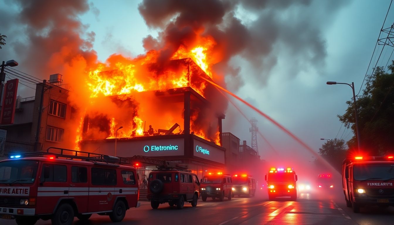 Massive Fire Destroys Electronic Goods Showroom in Delhi's Uttam Nagar