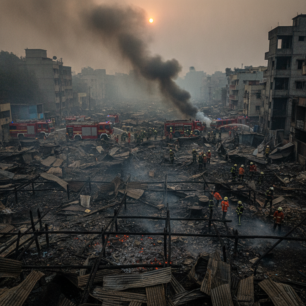 Fire near Udyog Bhavan guts 200 structures in Delhi