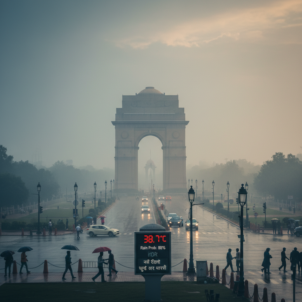 New Delhi Faces Mist and 88 Percent Rain Probability as Temperatures Hit 38.7 Degrees