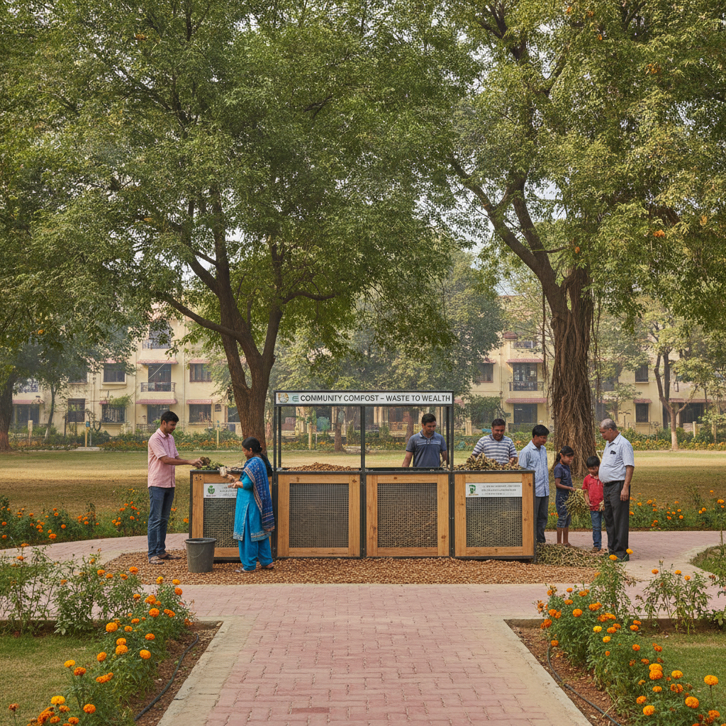 Navjeevan Vihar residents process 10 lakh kg of waste locally over eight years