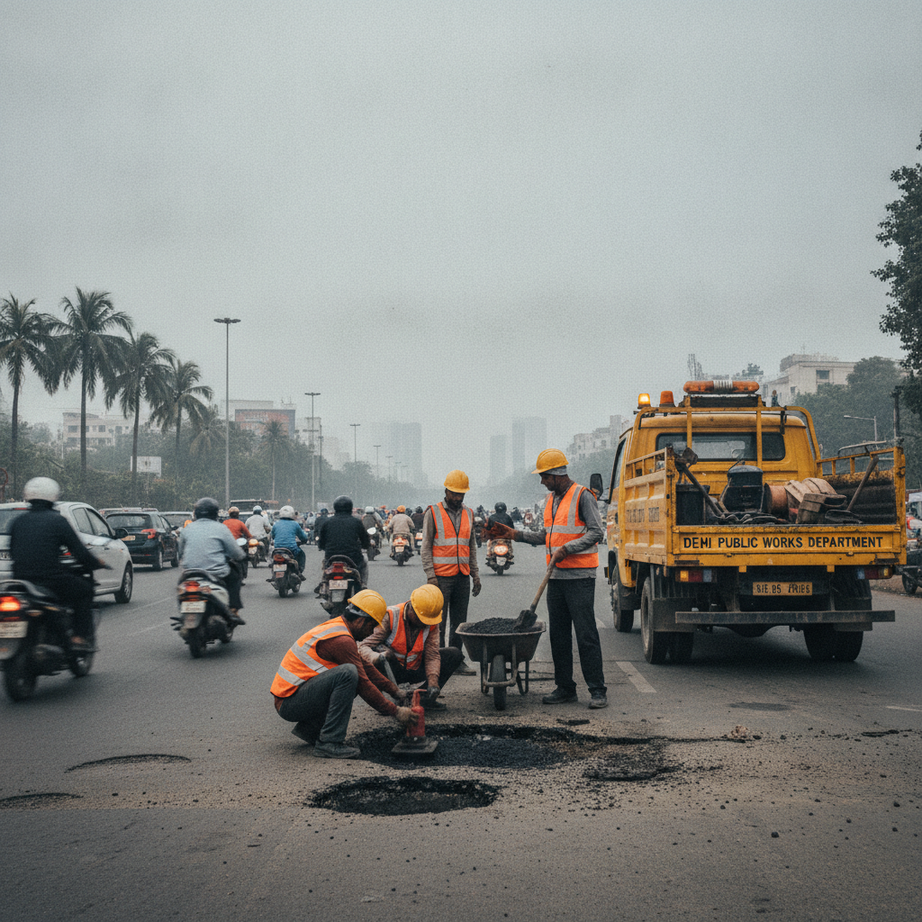 Delhi PWD Repairs 2,000 Potholes in Special Pre-Monsoon Drive