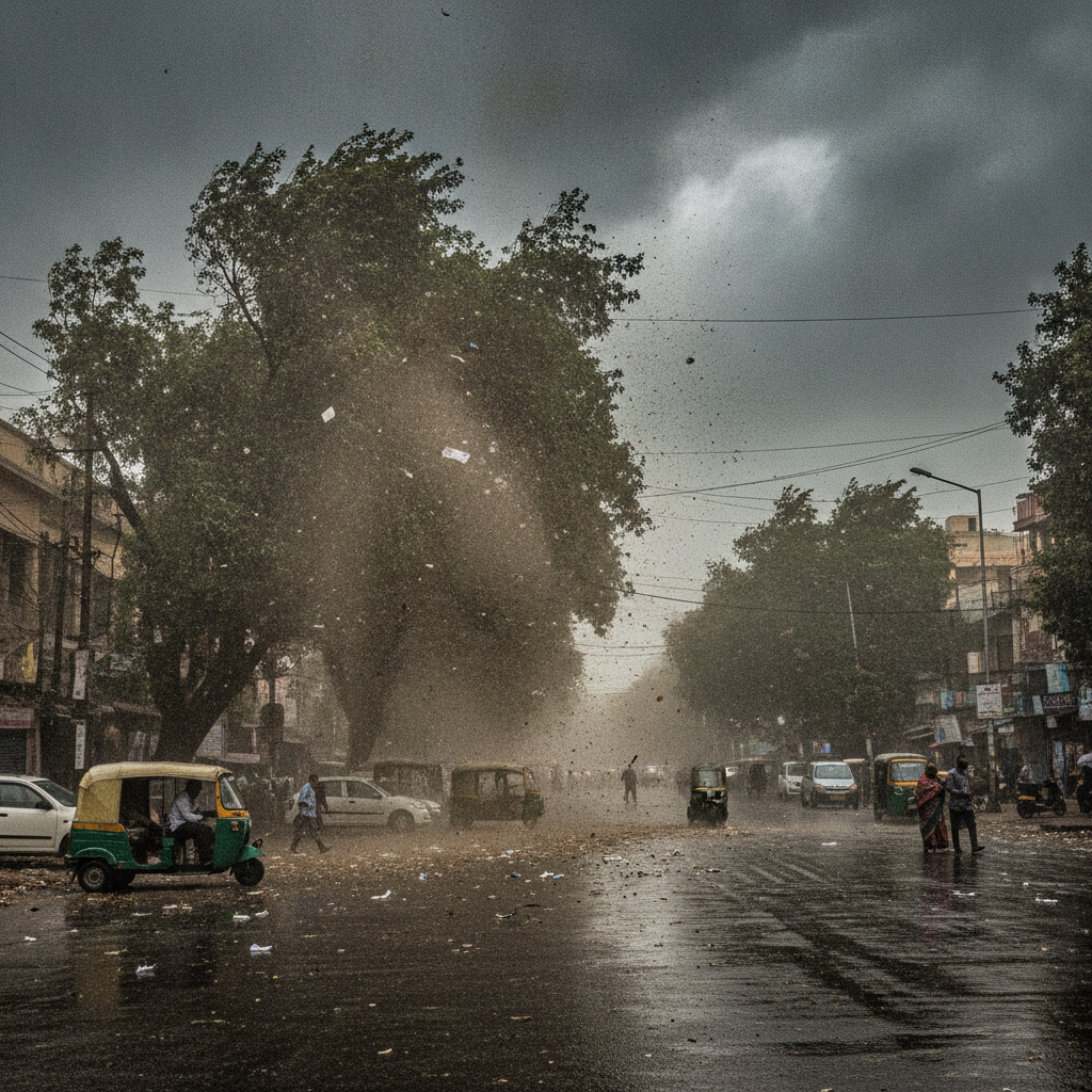 Severe 92 Kmph Wind Squall Hits Palam As Delhi Placed Under Red Alert
