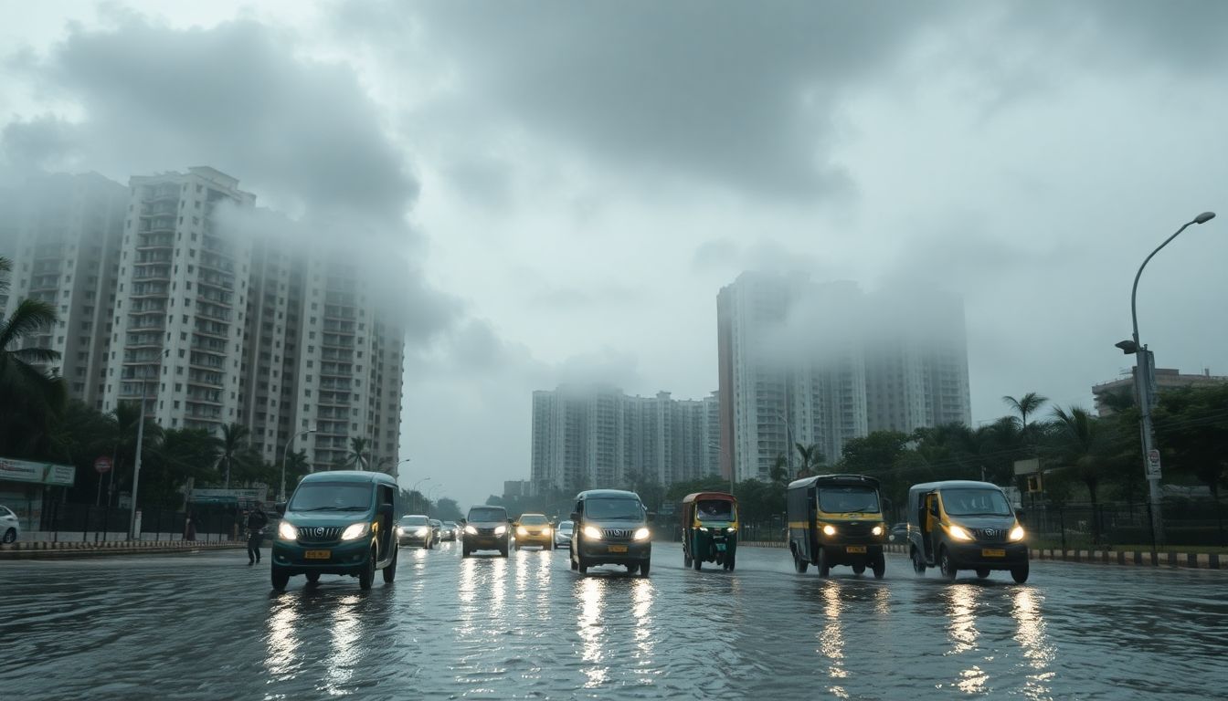 Heavy Rain Lashes Noida and Delhi-NCR, Cloaking High-Rises and Flooding Streets