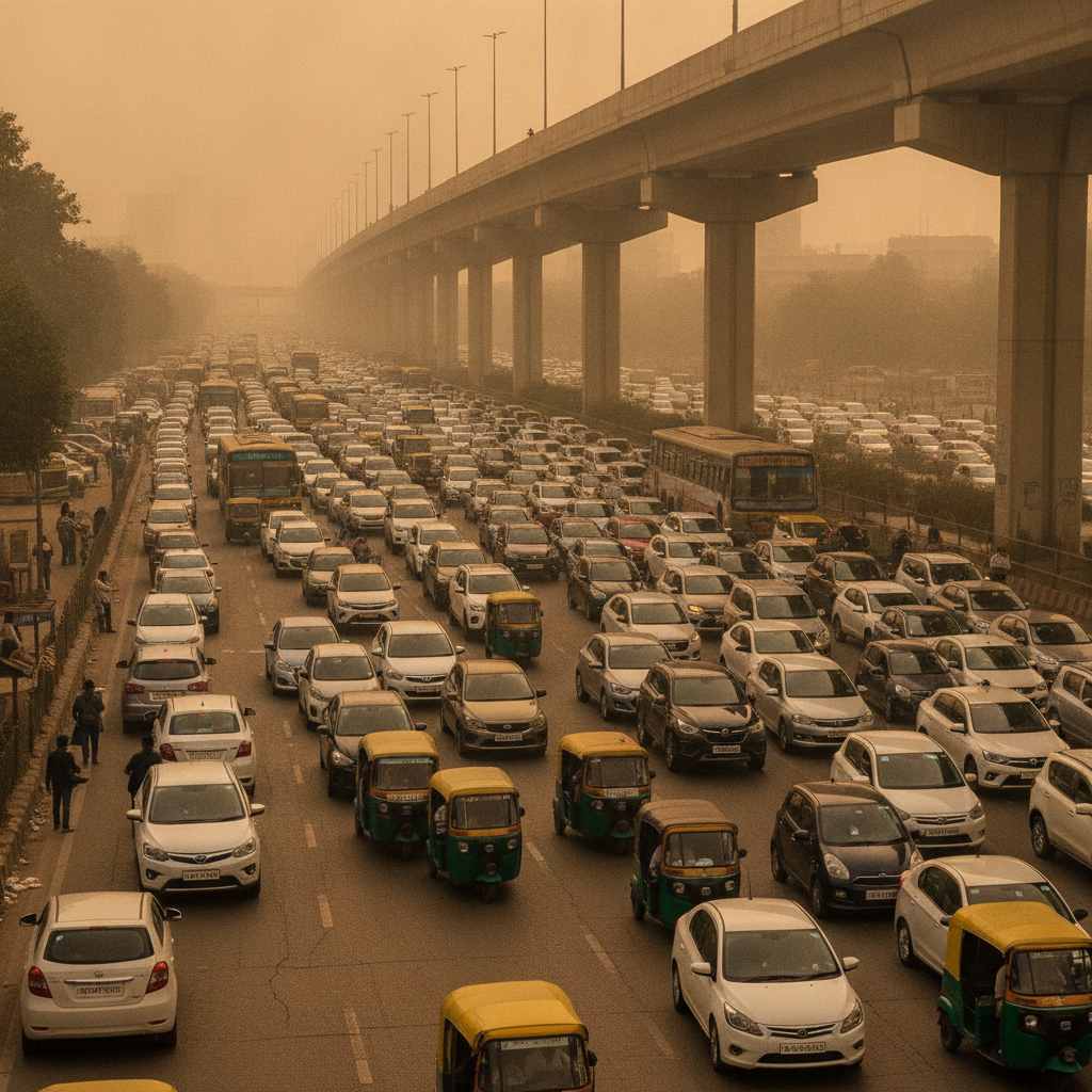Ashram Chowk Ring Road stretch near DND shut for four days causing massive traffic jams