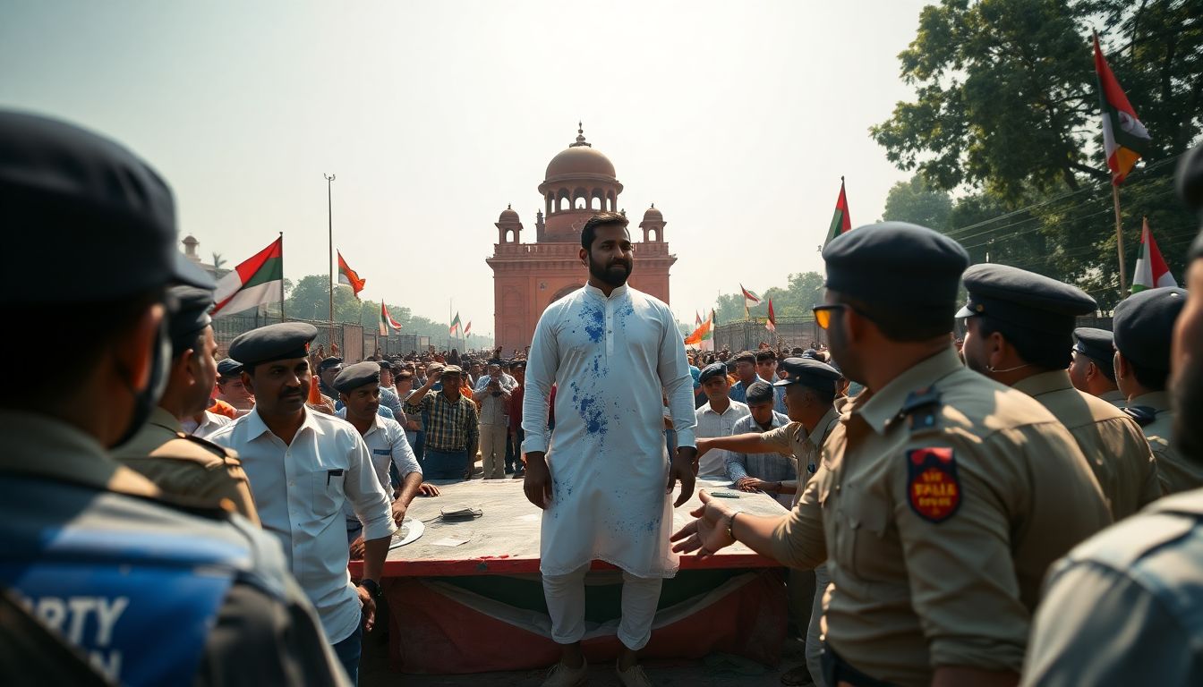 Barkha Trehan Throws Ink at CJP Founder Abhijeet Dipke at Jantar Mantar