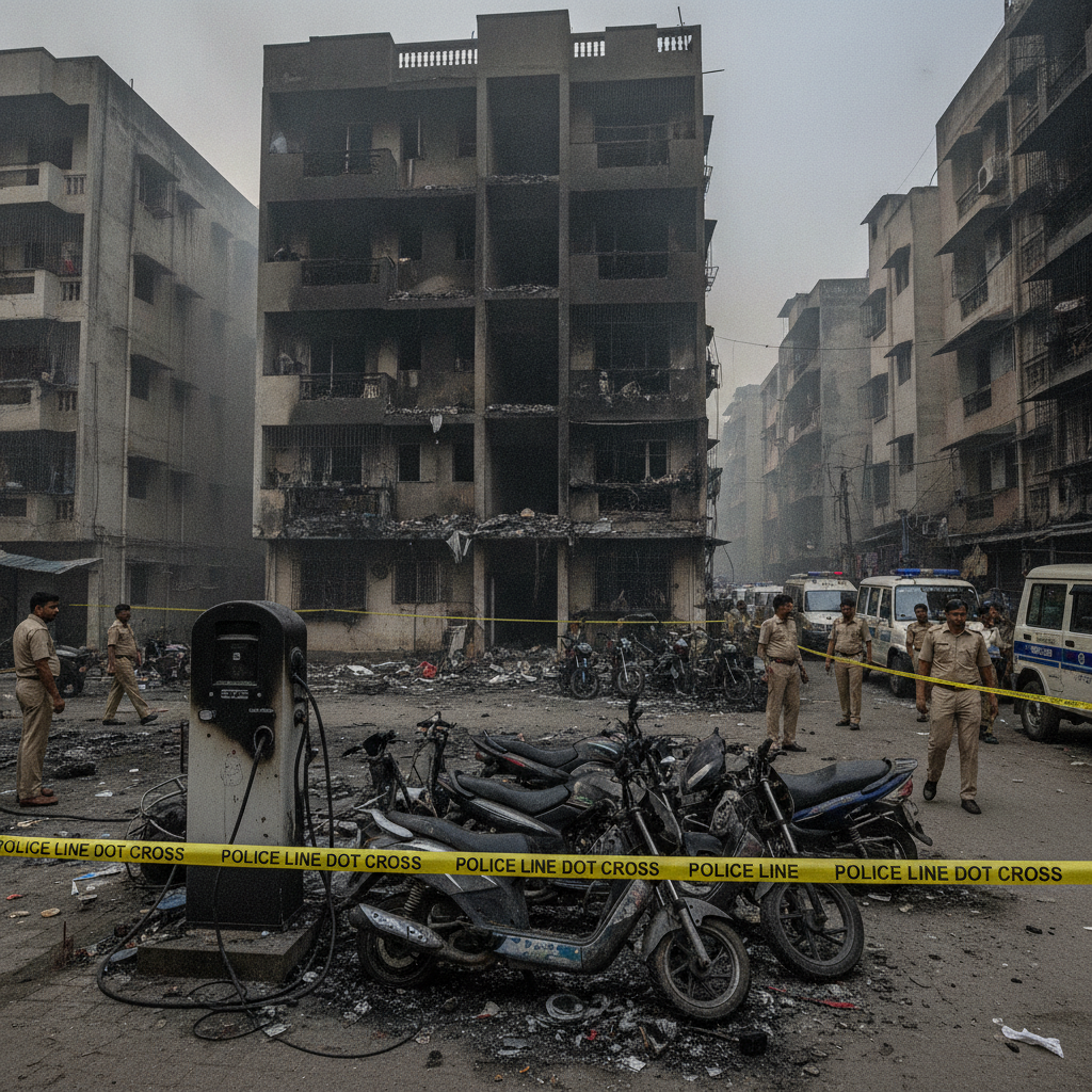 Two Dead in Mamura Village Fire Triggered by Charging Electric Vehicle