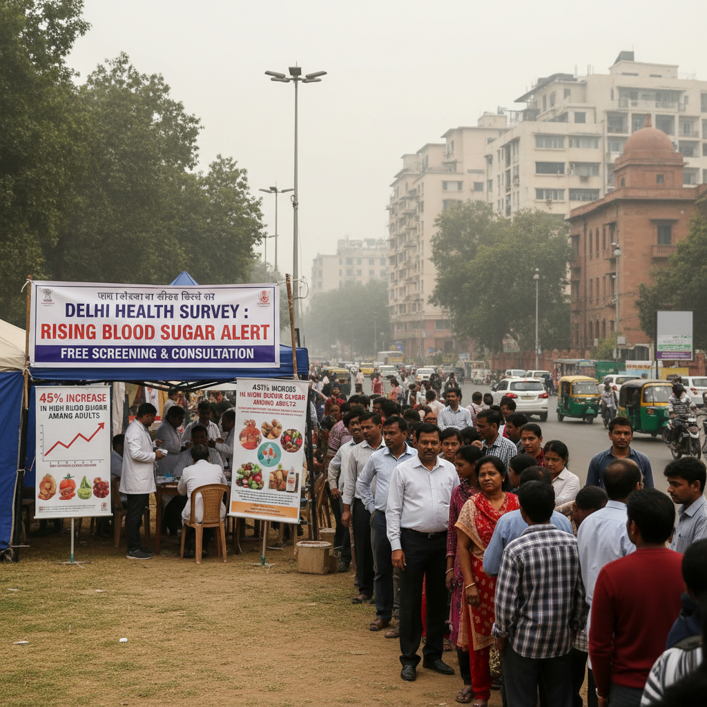 Survey Reveals Rise in High Blood Sugar Levels Among Delhi Adults