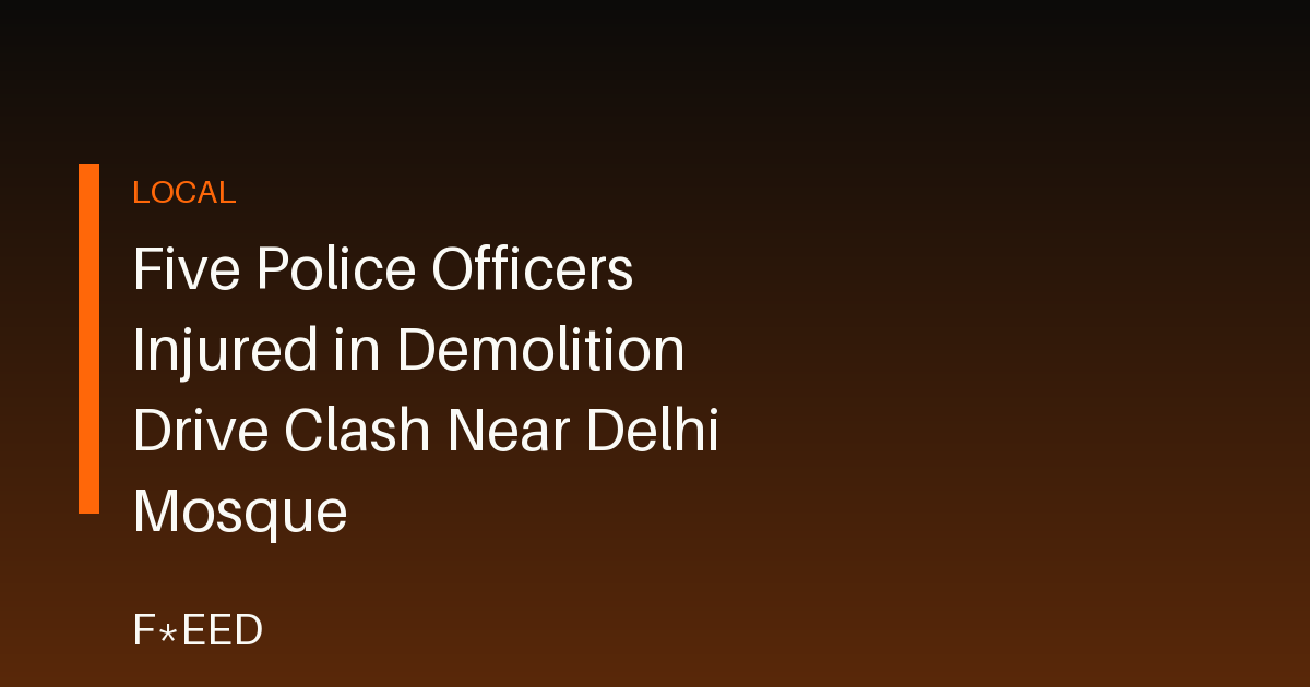 Five Police Officers Injured in Demolition Drive Clash Near Delhi Mosque