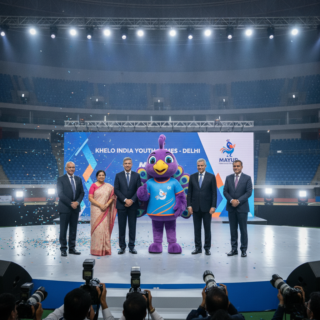 Mascot Mayur Unveiled at Thyagaraj Stadium for 2026 Commonwealth Table Tennis