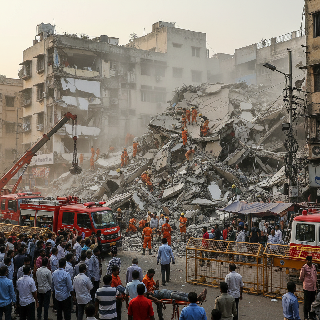 Five-Storey Building Collapses in Delhi's Saket With Several Feared Trapped