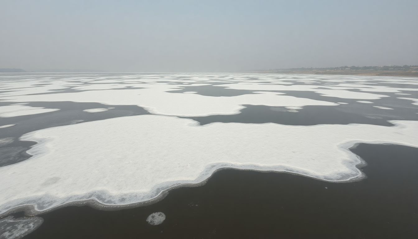 Yamuna water level falls in Delhi as froth is spotted near Kalindi Kunj