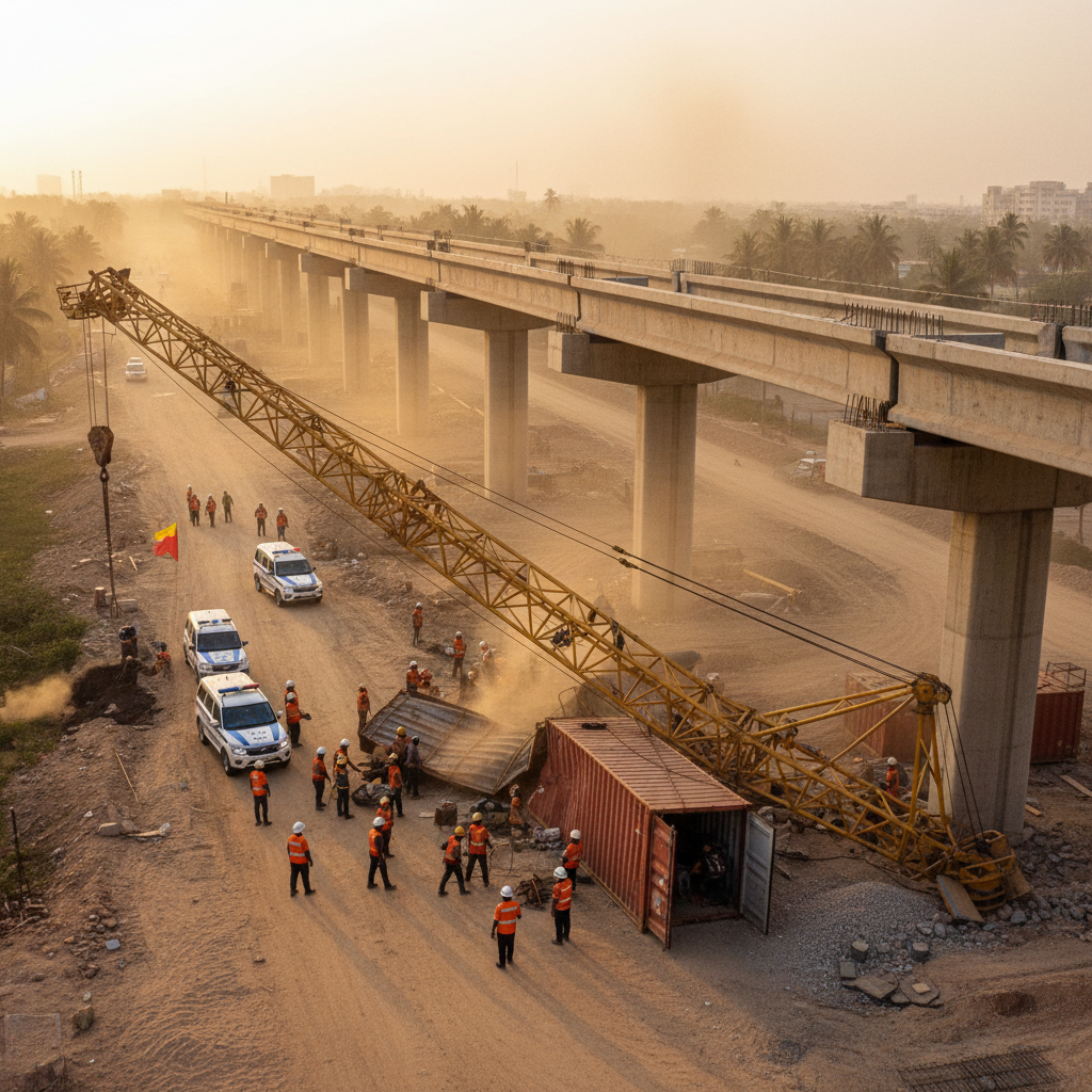Three workers killed as crane overturns on under-construction Jewar Airport flyover
