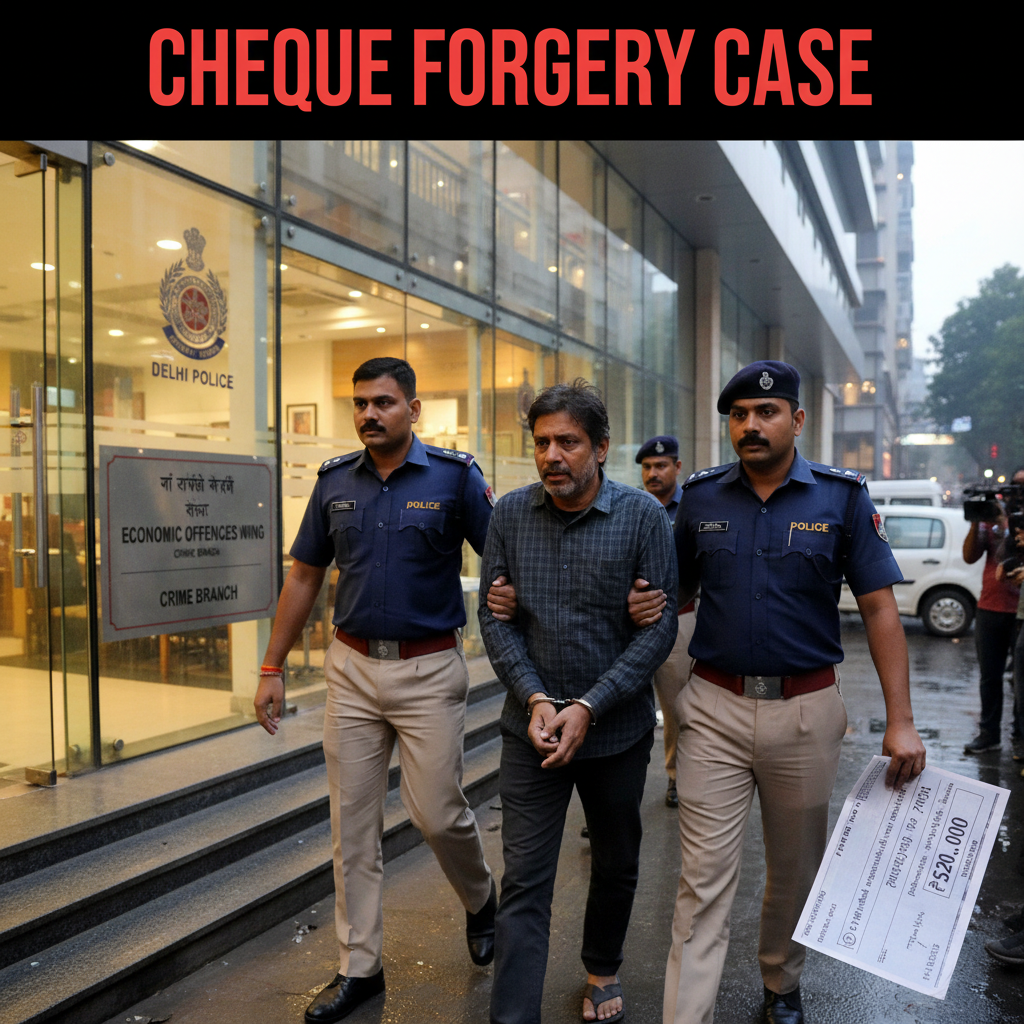 Delhi Police Arrest Man in Connection with ₹5.20 Crore Cheque Forgery Case
