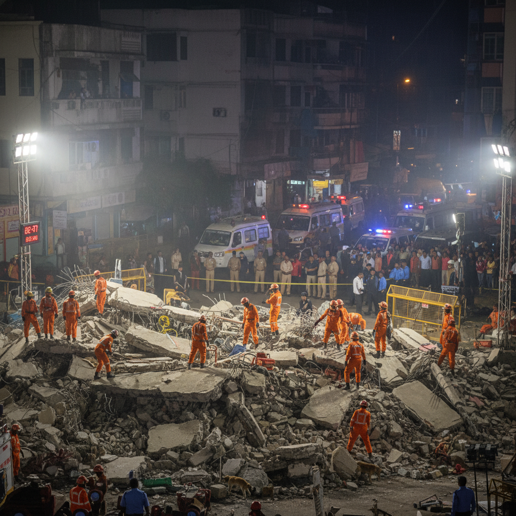 Four Dead and Ten Injured as Four-Storey Building Collapses in Saket